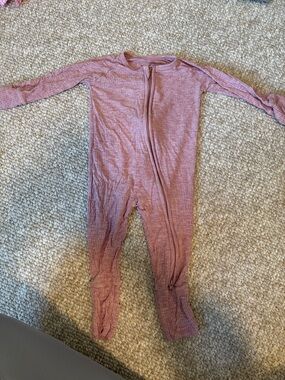 Little Sleepies 3-6 Month one-Piece Zip Pajama - Mauve Pink